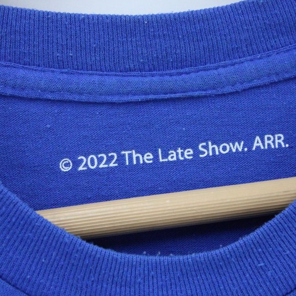 Stephen Colbert Late Night Show Shirt Mens Blue Short Sleeve Is Potato Sz XL - Picture 6 of 10